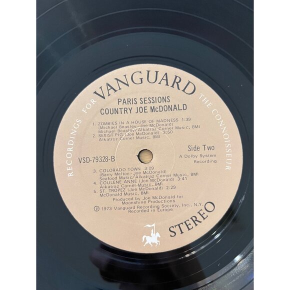 Country Joe McDonald "Paris Sessions" Vinyl Record Album 1973 VSD-79328-B - Picture 5 of 6